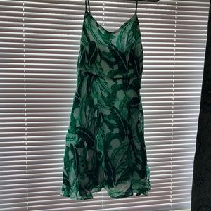 Green and white floral sundresss